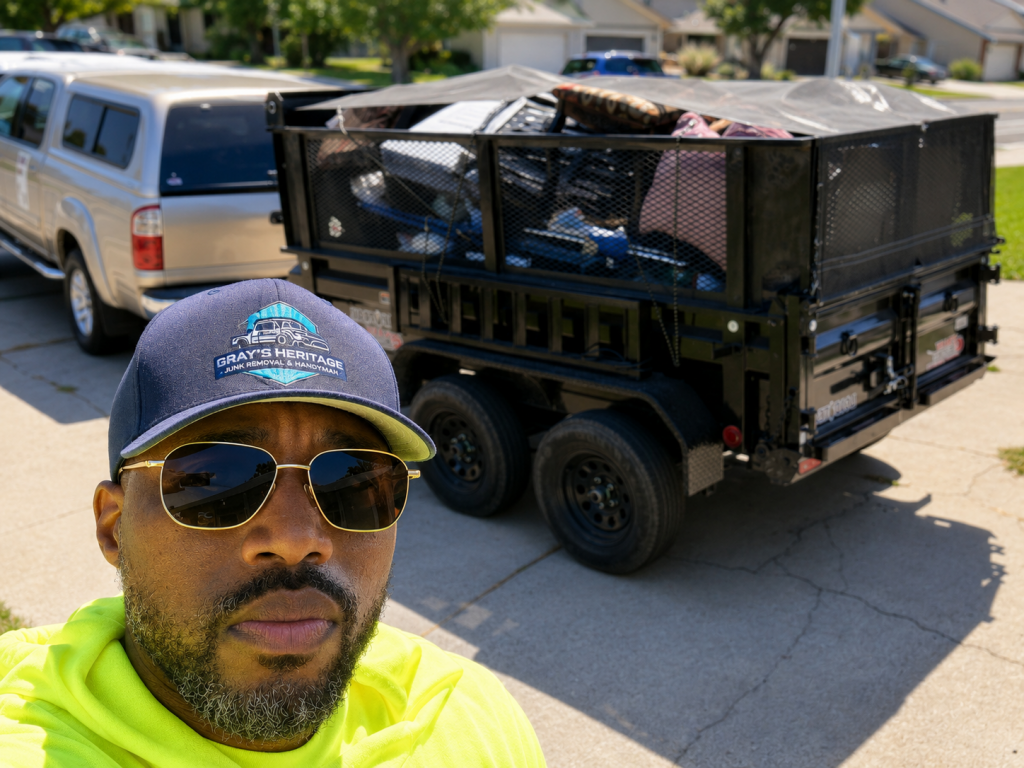 owner standing in front of trailor